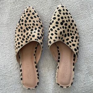 Madewell Tan and Black Spotted Flats